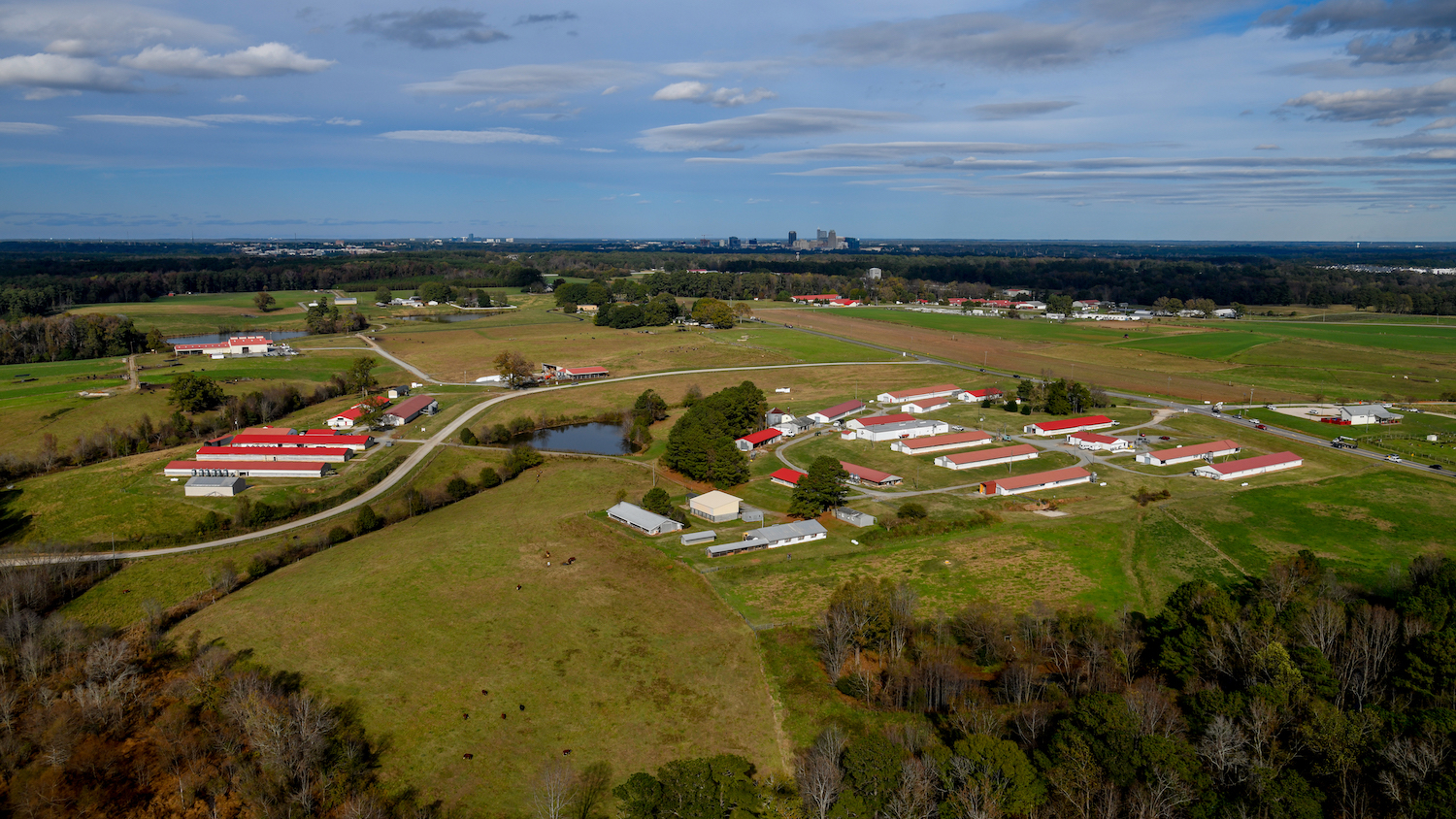 aerial image of farms